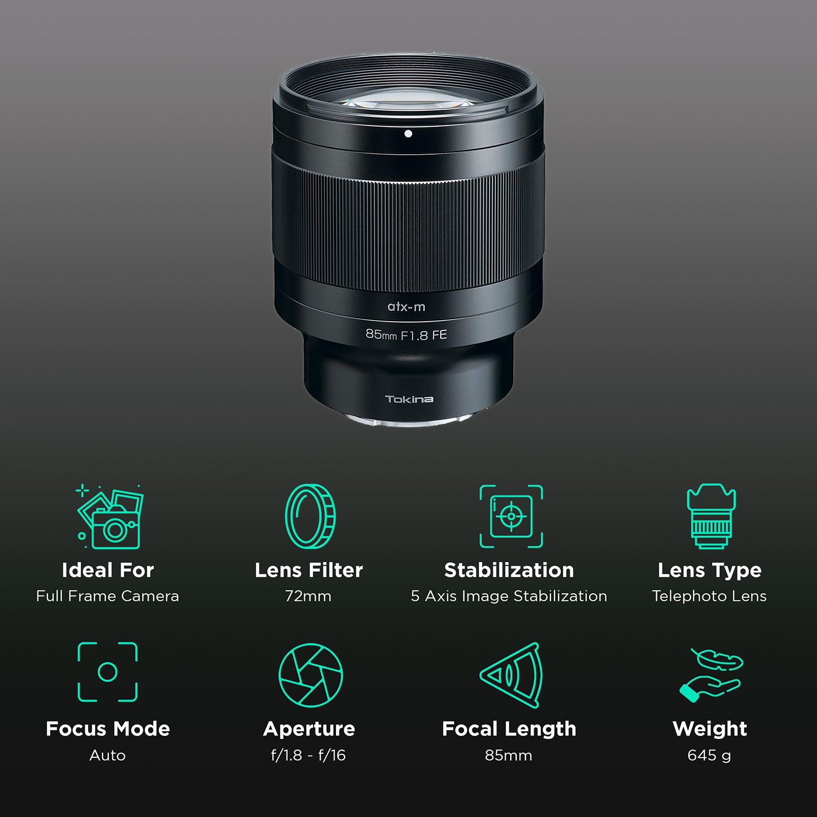 Buy Tokina Atx-m 85mm f/16 - f/1.8 Telephoto Prime Lens for
